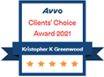 Avvo | Clients' Choice Award 2021 | Kristopher K. Greenwood | 5 Star