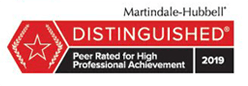 Martindale-Hubbell | Distinguished | Peer Rated For High Professional Achievement | 2019