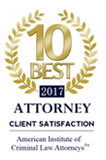 10 Best 2017 | Attorney Client Satisfaction | American Institute of Criminal Law Attorneys